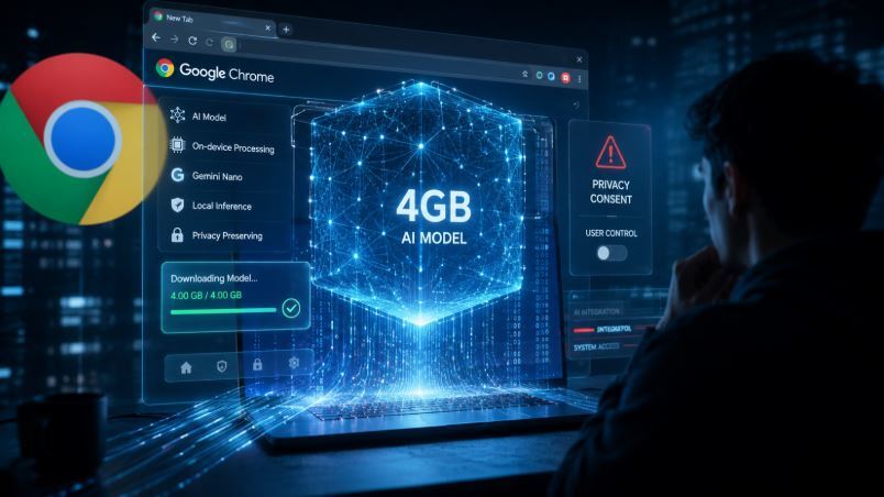 Chrome 4GB AI 模型自動下載事件：AI筆記 Google AI 本地化與用戶控制權爭議