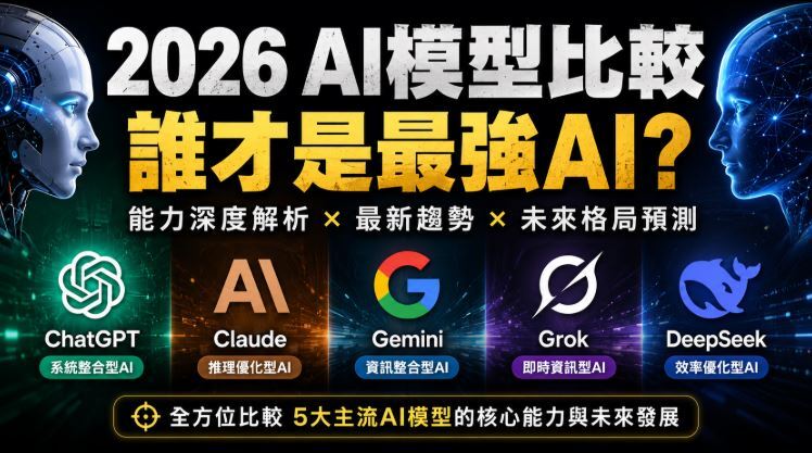 ChatGPT不再是第一!AI筆記 2026 AI模型能力全面重排