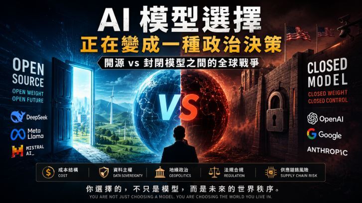 AI 模型選擇變成政治決策：AI 筆記開源與封閉模型之間的全球戰爭