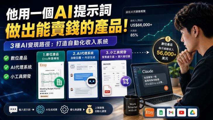 AI 提示詞，做出能賣錢的產品：AI 筆記從 Etsy 到自動化代理，改寫「工作」定義