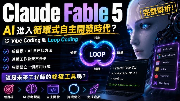Claude Fable 5 正式登場：比 Opus 4.8 強多少，AI 筆記代理進入循環式自主開發時代